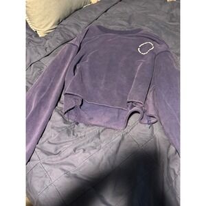 The Great Purple Cropped Sweatshirt No Bad Days Graphic Pullover Womens Medium